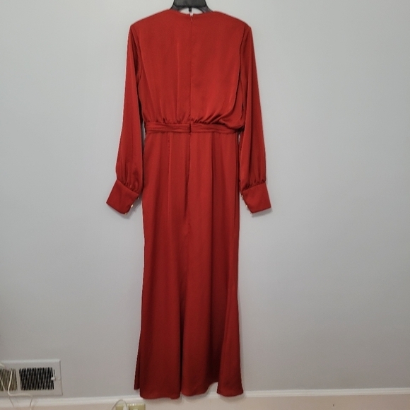 IEENA Mac Duggal Women's Long Sleeve Formal Dress‎ Size 6 Brick Red Style 26895 - Picture 9 of 12